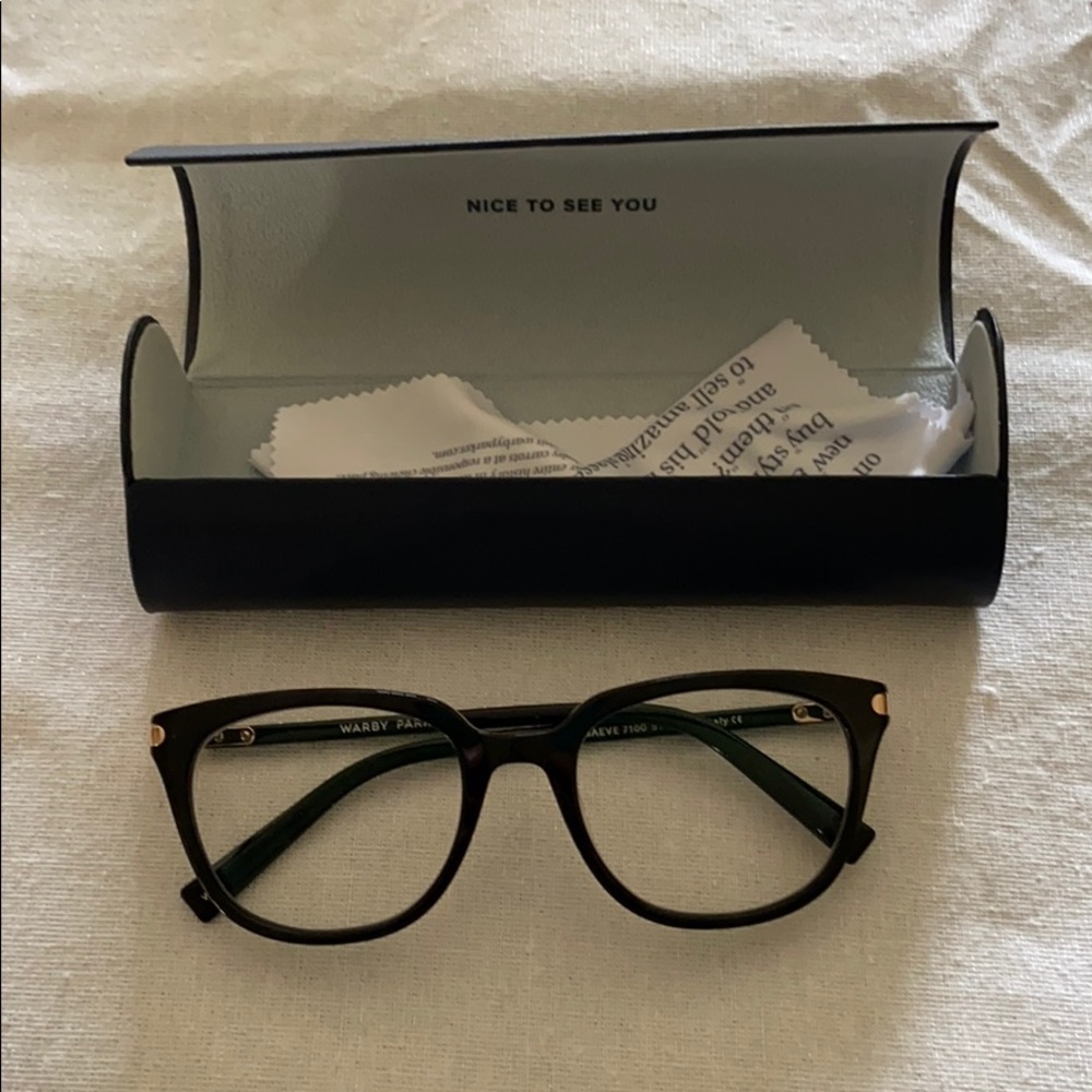 Warby Parker Maeve in jet black with rose gold